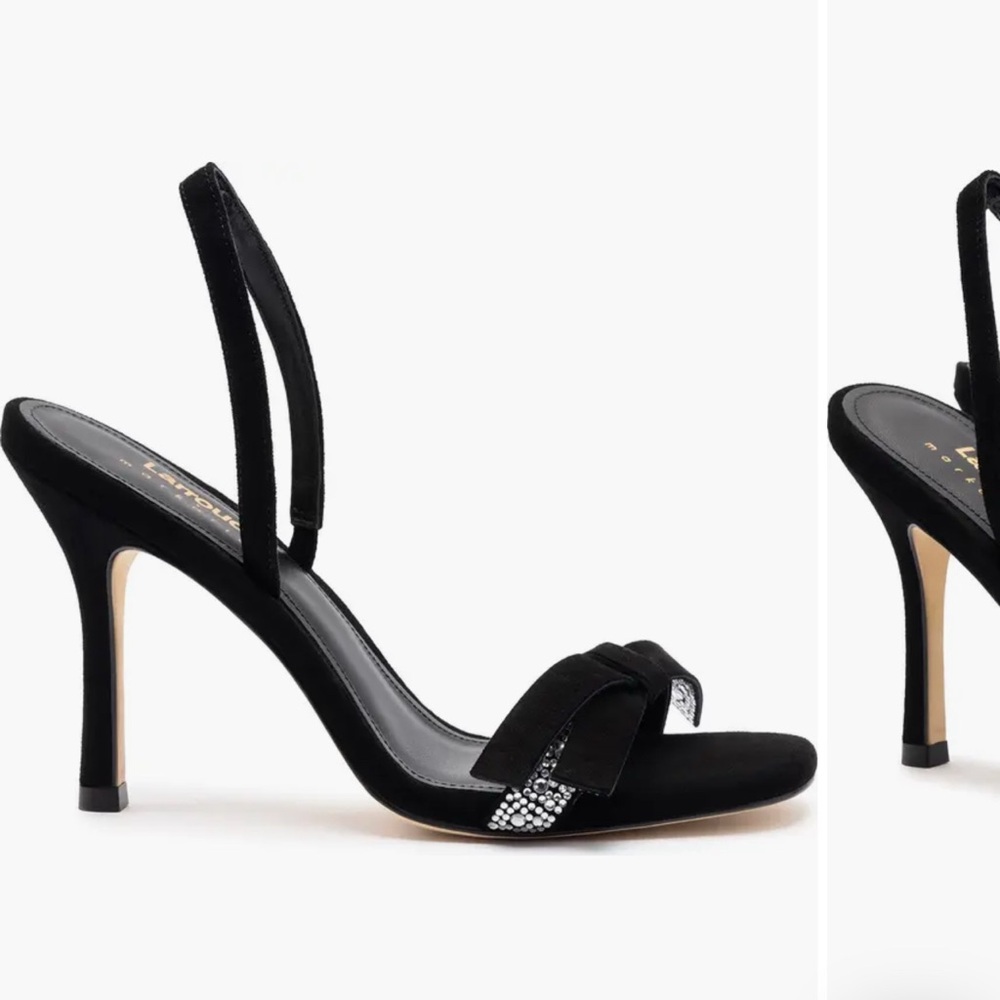 Larroude Black Stiletto Heels with Sleek Straps